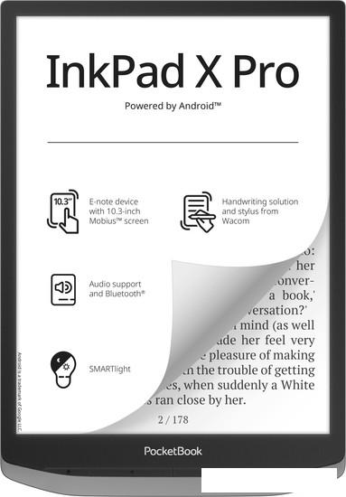 Электронная книга PocketBook InkPad X Pro (серый) - фото