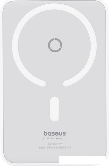 Внешний аккумулятор Baseus MagPro Magnetic Bracket Wireless Fast-Charging Power Bank 20W 5000mAh (белый) - фото