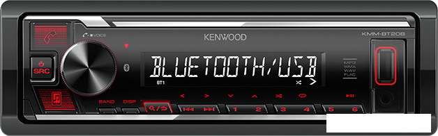 USB-магнитола Kenwood KMM-BT208 - фото