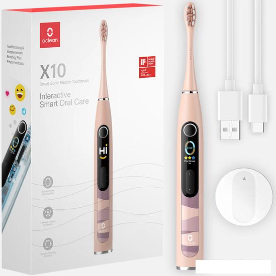 Электрическая зубная щетка Oclean X10 Smart Electric Toothbrush (розовый) - фото