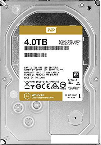 Жесткий диск WD Gold 4TB WD4002FYYZ - фото