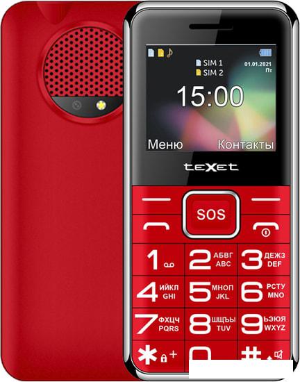 Мобильный телефон TeXet TM-B319 (красный) - фото