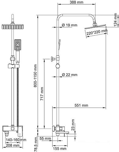 Душевая система Wasserkraft A17701 - фото