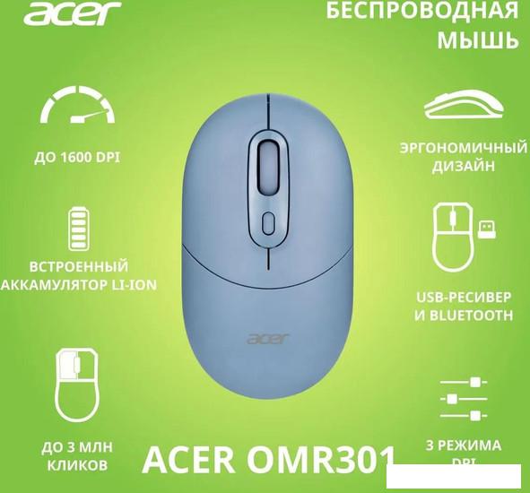 Мышь Acer OMR301 (синий) - фото