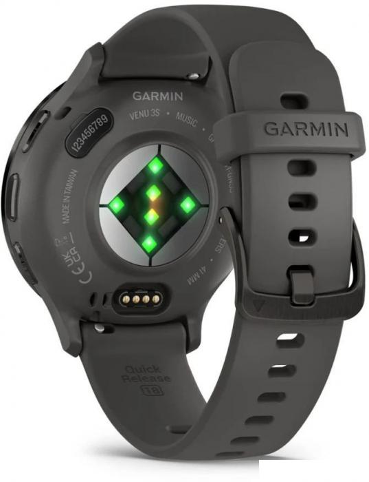 Умные часы Garmin Venu 3S (серая галька, с силиконовым ремешком) - фото