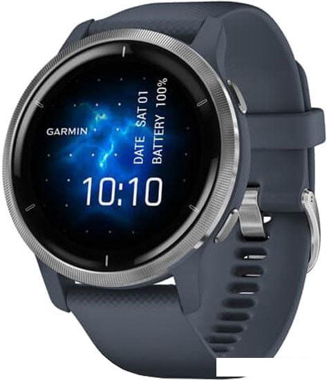 Умные часы Garmin Venu 2 (нержавеющая сталь/синий гранит) - фото