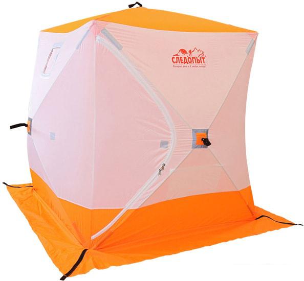Палатка для зимней рыбалки Следопыт КУБ 3 (белый/оранжевый) - фото