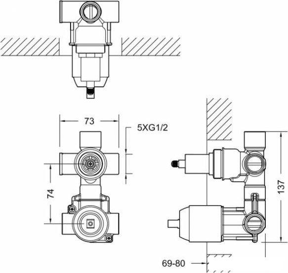 Смеситель Bravat ARC P69193C-2-ENG с встроенным механизмом D982CP-A - фото