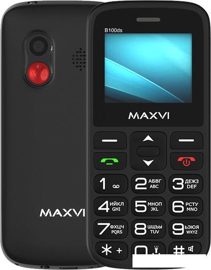 Кнопочный телефон Maxvi B100ds (черный) - фото