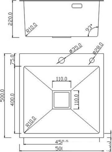 Кухонная мойка Roxen Simple 560220-50B - фото