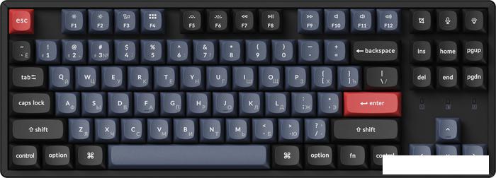 Клавиатура Keychron K8 Pro RGB K8P-J1-RU (Gateron G Pro Red) - фото