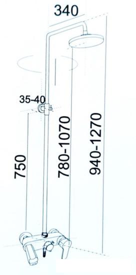 Душевая система  ЦС Гармония №4 D200 ДС0001-9К - фото