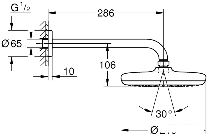 Верхний душ Grohe Tempesta 210 26412000 - фото