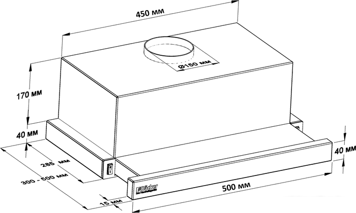 Кухонная вытяжка Backer TH50L-2F70-BG - фото