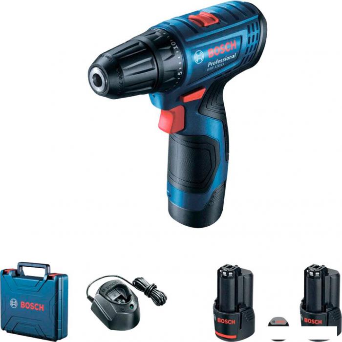 Дрель-шуруповерт Bosch GSR 120-LI Professional 06019G080 (с 2-мя АКБ, кейс, китайская вилка) - фото