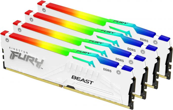 Оперативная память Kingston FURY Beast RGB 4x16ГБ DDR5 6000 МГц KF560C40BWAK4-64 - фото