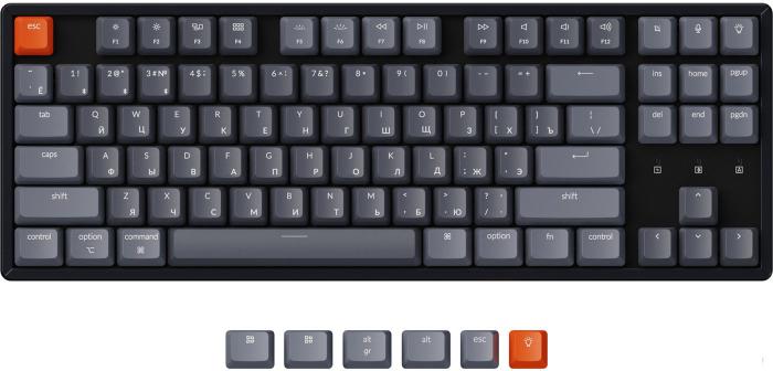 Клавиатура Keychron K8 RGB K8-J2-RU (Gateron G Pro Blue) - фото