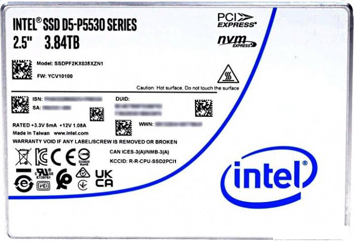 SSD Intel D5-P5530 3.84TB SSDPF2KX038XZN1 - фото