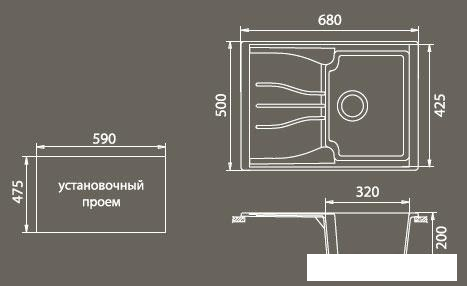 Кухонная мойка GranFest Standart GF-S680L - фото