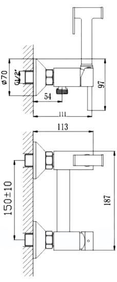 Гигиенический душ Haiba HB5510-4 (бронза) - фото