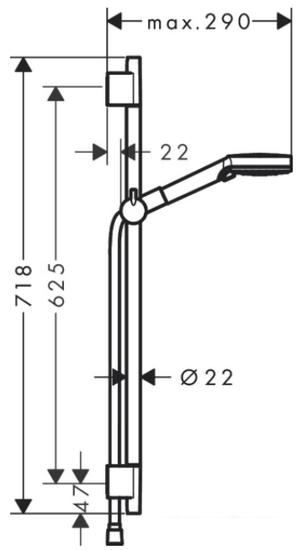 Душевой гарнитур  Hansgrohe Vernis Blend 26423670 (черный матовый) - фото