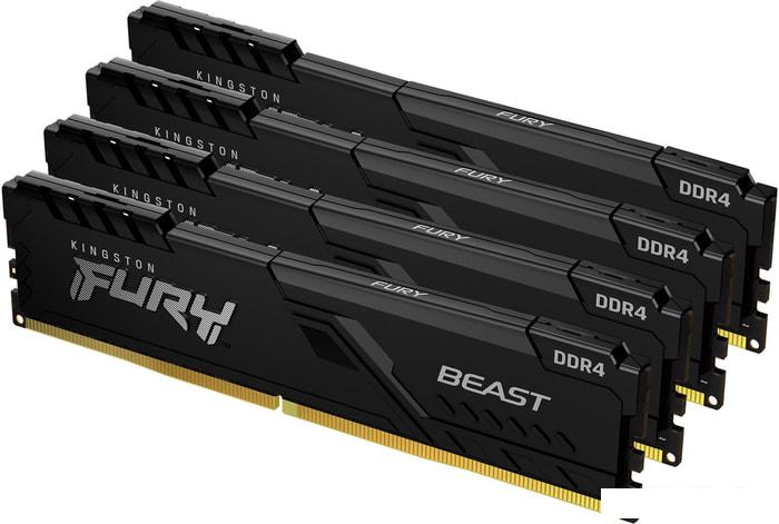 Оперативная память Kingston FURY Beast 4x32GB DDR4 PC4-25600 KF432C16BBK4/128 - фото