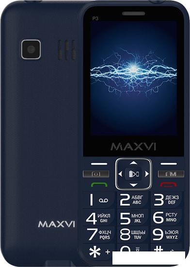 Мобильный телефон Maxvi P3 (синий) - фото