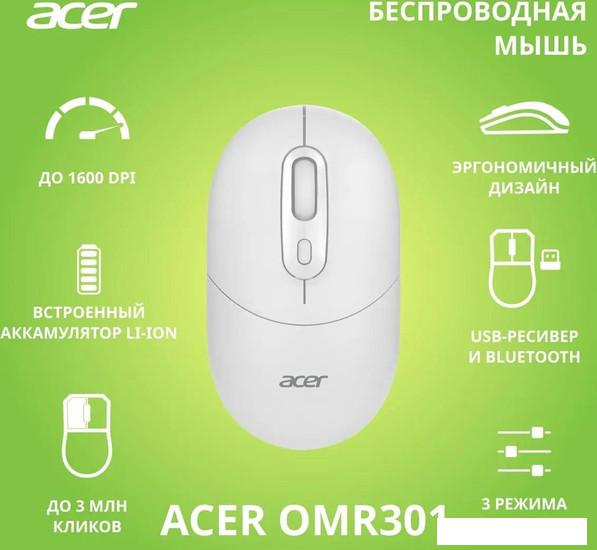 Мышь Acer OMR301 (белый) - фото