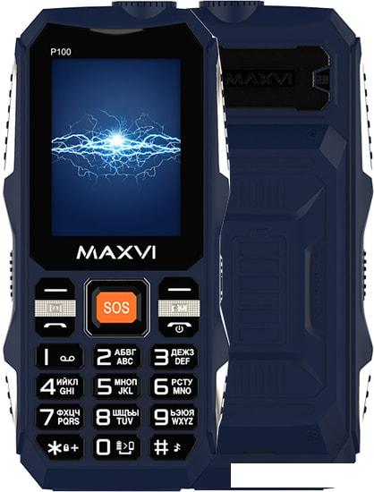 Мобильный телефон Maxvi P100 (синий) - фото