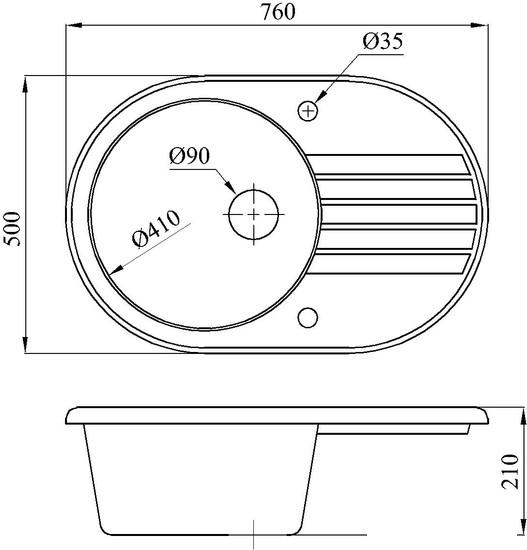 Кухонная мойка БелЭворс Rondo L (антрацит) - фото