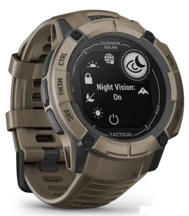 Умные часы Garmin Instinct 2x Solar Tactical Edition (светло-коричневый) - фото