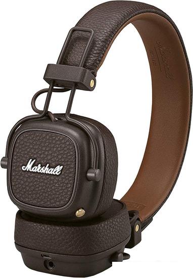 Наушники с микрофоном Marshall Major III Bluetooth (коричневый) - фото