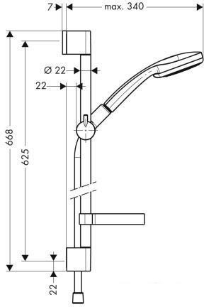 Душевой гарнитур Hansgrohe Croma 100 Vario/Unica’C (27772000) - фото