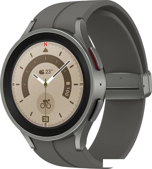 Умные часы Samsung Galaxy Watch 5 Pro 45 мм (серый титан) - фото