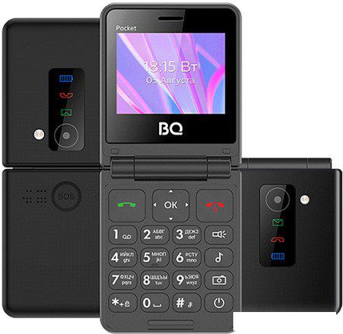 Кнопочный телефон BQ BQ-2456 Pocket (черный) - фото