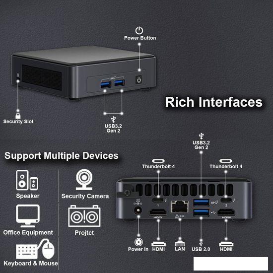 Компактный компьютер Intel NUC 11 Pro Kit BNUC11TNKI50000 - фото