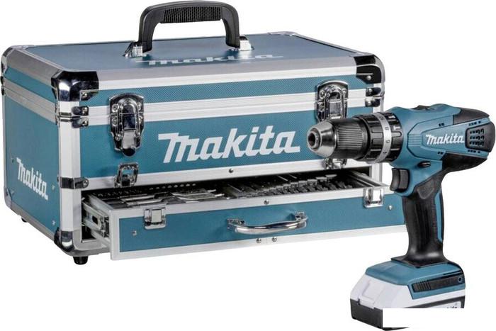 Ударная дрель-шуруповерт Makita HP488D009 (с 2-мя АКБ 1.5 Ач, кейс, оснастка) - фото