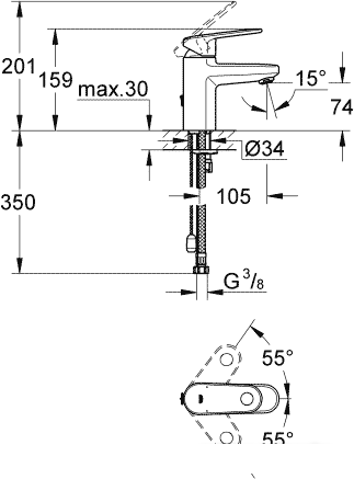 Смеситель Grohe Europlus 33163002 - фото