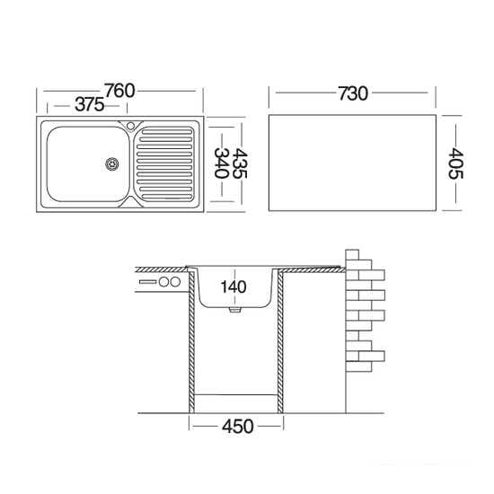 Кухонная мойка Ukinox Классика CLM760.435 W6K 1R - фото