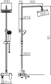 Душевая система Bravat Opal F6 F6125183CP-A1 - фото