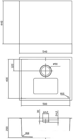 Кухонная мойка IDDIS Edifice EDI54B0i77 - фото