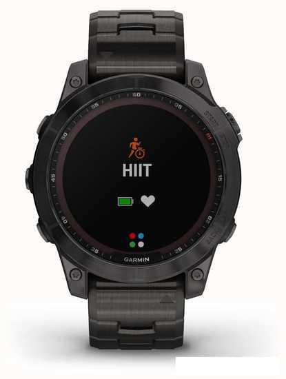 Умные часы Garmin Fenix 7 Sapphire Solar 47 мм (серый карбон/серый карбон титан) - фото