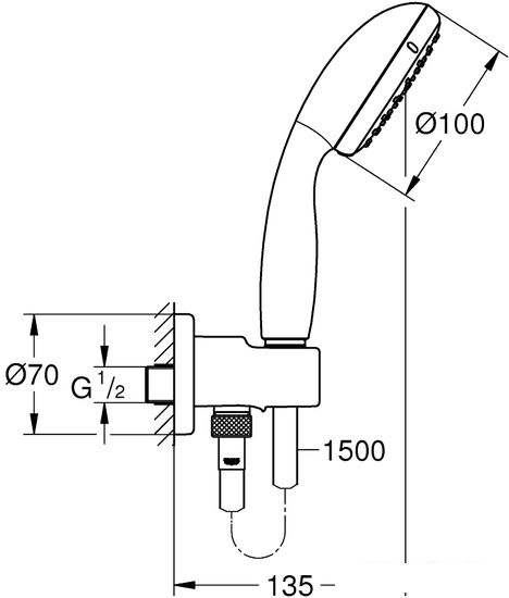 Душевой гарнитур Grohe New Tempesta 100 26406001 - фото