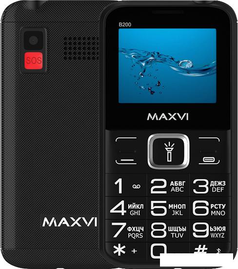 Кнопочный телефон Maxvi B200 (черный) - фото