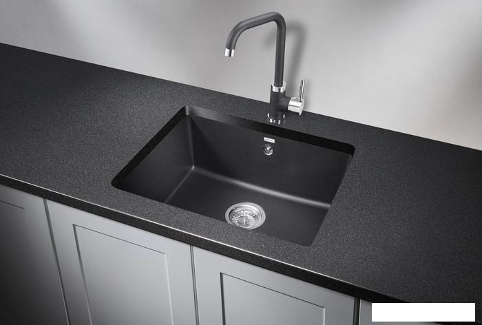 Кухонная мойка Krona Quadrat W550-460 1 (черный) - фото