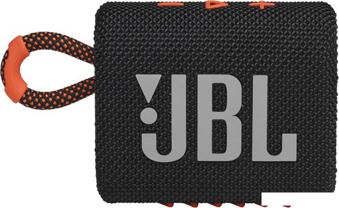 Беспроводная колонка JBL Go 3 (черный/оранжевый) - фото