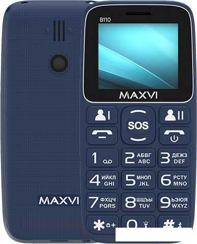 Кнопочный телефон Maxvi B110 (синий) - фото