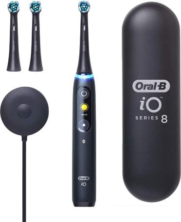 Электрическая зубная щетка Oral-B iO 8 (черный, 3 насадки) - фото