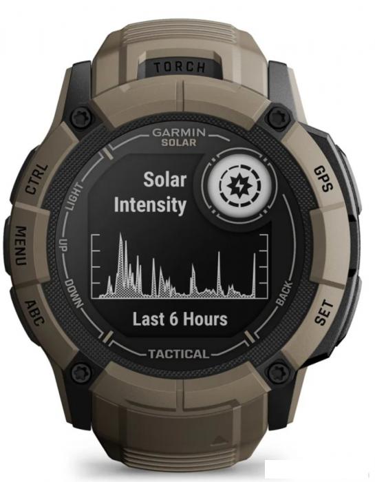 Умные часы Garmin Instinct 2x Solar Tactical Edition (светло-коричневый) - фото