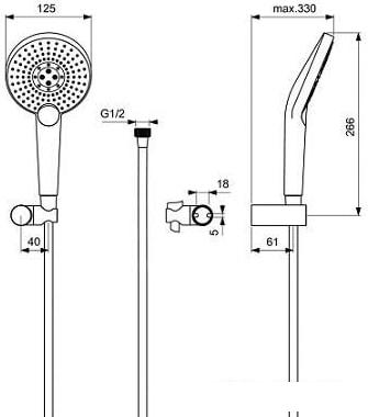 Душевой гарнитур Ideal Standard Evo Jet Diamond XL3 B1765AA - фото